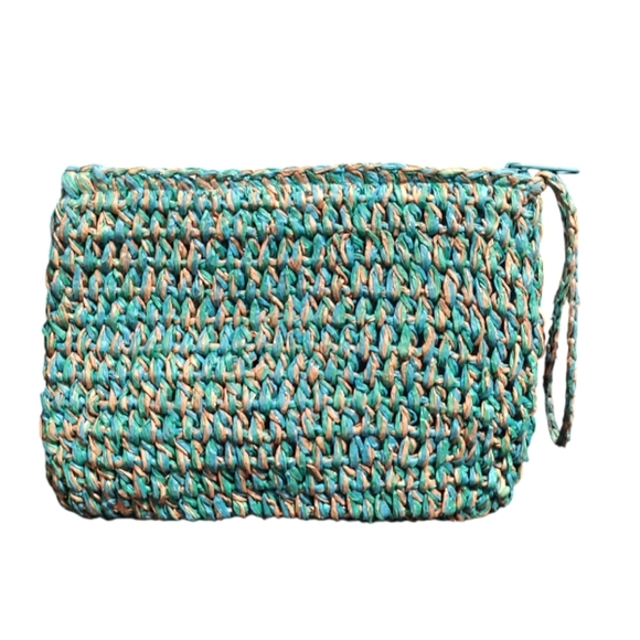 Capelli Teal Raffia Wristlet - Picture 3 of 3